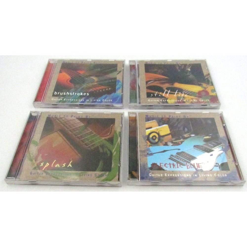 Music To Paint By 4 CD Set: Brushstrokes Still Life Splash Electric Blue Guitar